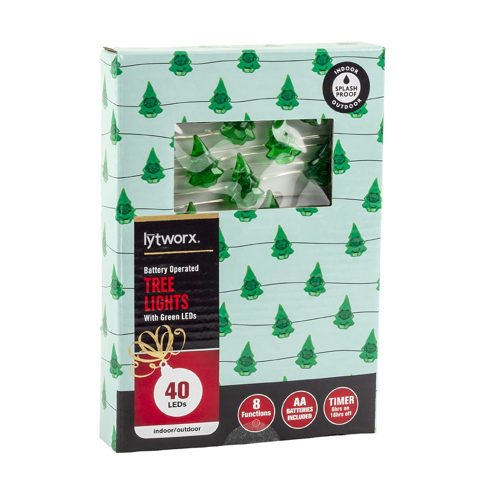 Lytworx 40 Green LED Battery Operated Copper Wire Tree Lights