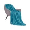SOGA Blue Acrylic Knitted Throw Blanket