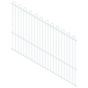 ProtectorAl 1201-2400W x 1800H Pearl White Loop Top Pool Fence Panel Raked 16-30º