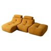 MIUZ 3PC Modular Lounge Sofa,1-3 Seater Yellow Mustard, Ottoman, Chaise, Armless