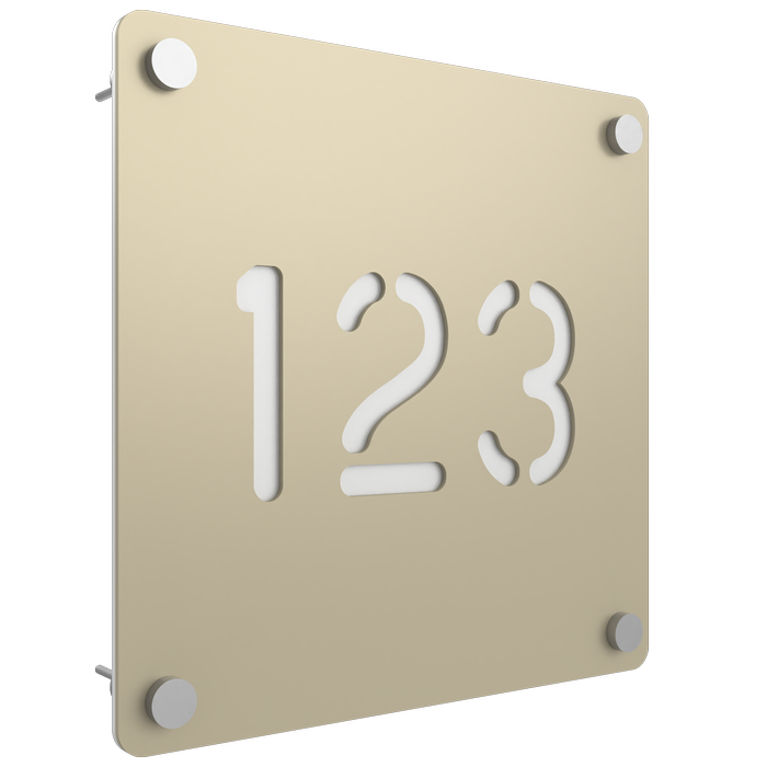 ProtectorAl 280 x 280mm Paperbark Aluminium Cut Through Custom House Sign - 280mm x 280mm Paperbark