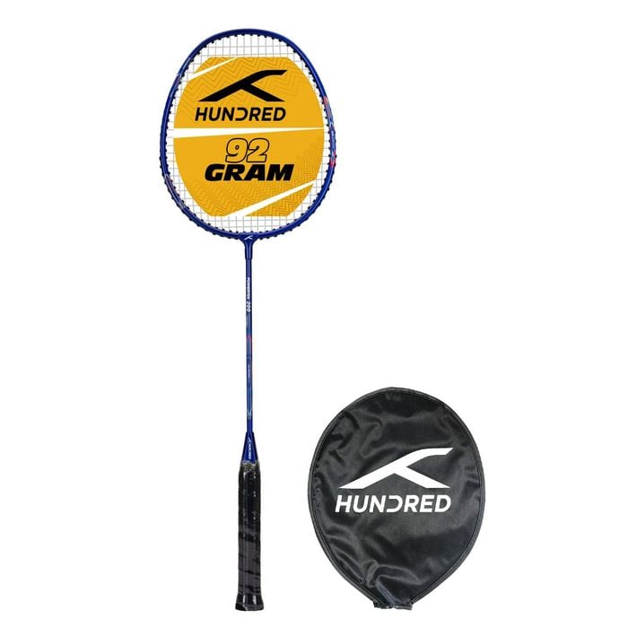 HUNDRED Powertek 200 PRO Strung Badminton Racquet –Navy, G5 Grip & Cover