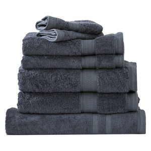 7pc Renee Taylor Bath Towel Set Stella 650 GSM Super Soft Bamboo Cotton Indigo