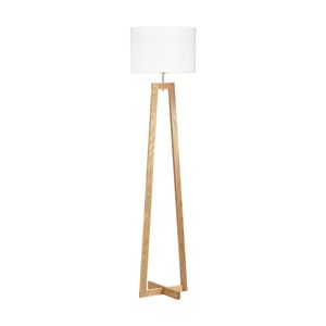 Urban Style Dana Floor Lamp Fabric Shade Tripod Timber Base Decor White