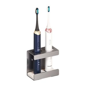 Catzon Wall Mount Electric Toothbrush Holder 2 Slots Diatomite Dish-grey
