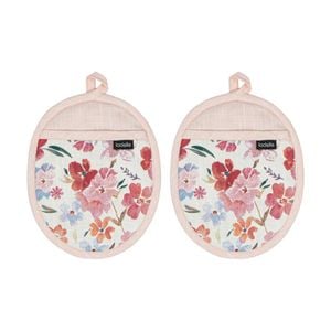 2x 2pc Ladelle Camille Soft Durable Pot Holder Cookware Floral
