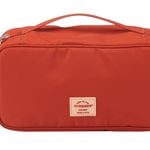 M SQUARE Travel Underwear Organizer Bag – Portable Multi-Compartment Lingerie Storage Pouch Red