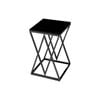 Elegant Collections Black Glass Beverly Side Table