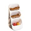 Catzon Utensil Storage Rack with Draining Hole for Makeup Desk Supplies-White