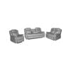 3+2+1 Seater Finest Grey Fabric Recliner Sofa Sturdy Construction Metal Mechanism