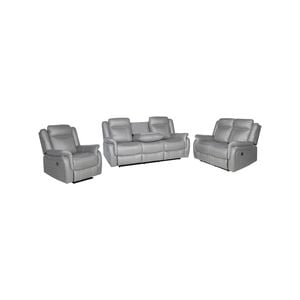 3+2+1 Seater Finest Grey Fabric Recliner Sofa Sturdy Construction Metal Mechanism
