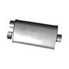 Redback 2" Triple Flow Muffler Single In/twin Out - 8" X 4" Oval, 14" Long, Aluminised Steel