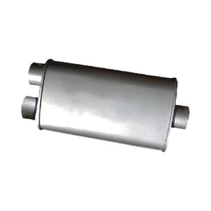 Redback 2" Triple Flow Muffler Single In/twin Out - 8" X 4" Oval, 14" Long, Aluminised Steel