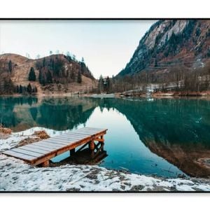 Mountain Lake & Wooden Pier  Print 100% Australian Made 120x90cm  (Poster)