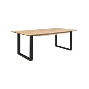 Aconite Dining Table 210cm Solid Messmate Timber Wood Black Metal Leg - Natural