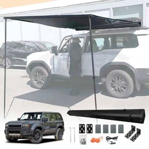 LED light Car Side Awning Camping Shade for Toyota Prado 250 Series 2024-Onwards UV 4WD Sunshade