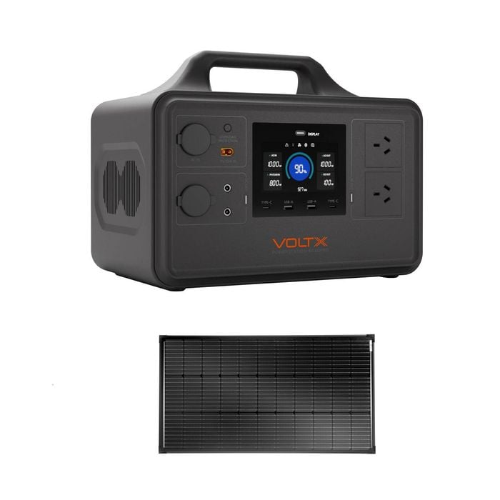 Voltx 1800w 1030wh Portable Power Station + 100w Fixed Solar Panel – Solar Generator Kit For Camping, Rv & Home Backup