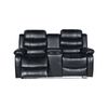 2 Seater Seater Finest Black Leatherette Recliner Feature Console LED Light Ultra Cushioned