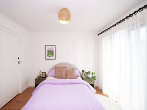 room with pendant lights