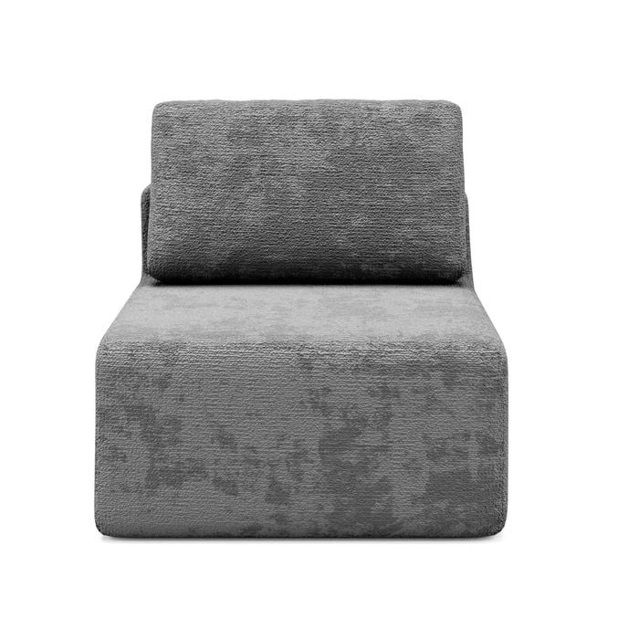Ufurniture Single Cloud Sofa Boneless Sectional Floor Couch with Deep Seat Fluffy Comfy Modular Armless Chair Grey