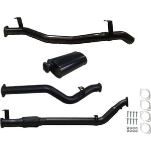 Ignite Exhausts Turbo Back for Toyota Landcruiser 79 Series V8 D/Cab 3" No Cat With Muffler Black Aluminised Steel