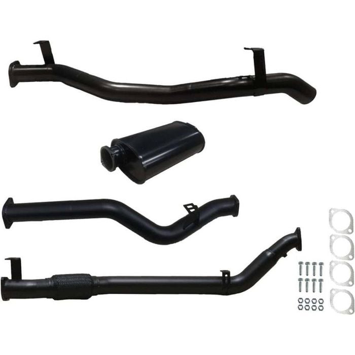 Ignite Exhausts Turbo Back for Toyota Landcruiser 79 Series V8 D/Cab 3" No Cat With Muffler Black Aluminised Steel