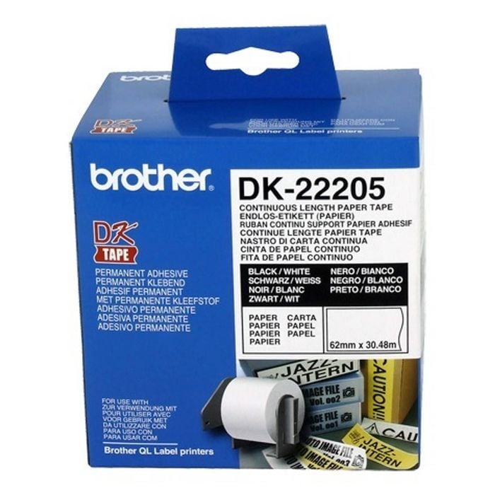 BROTHER White Continuous Paper Roll 62mmX30.48m main image 0