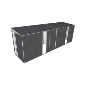 Build-a-Shed 1.5 x 6 x 2m Sliding Door Tunnel Shed with 2 Sliding Side Doors - Grey