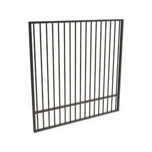 ProtectorAl 1201 - 1500 x 1500mm Black Aluminium Garden Gate Flat Top with Mid Rail - 1500mm Black