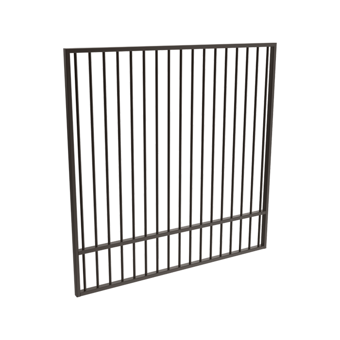 ProtectorAl 1201 - 1500 x 1500mm Black Aluminium Garden Gate Flat Top with Mid Rail - 1500mm Black