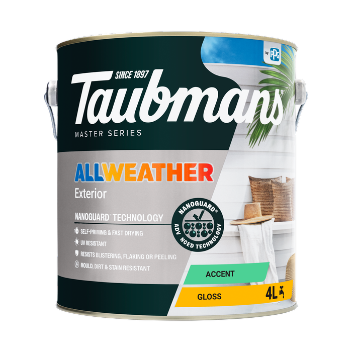 Taubmans 4L Accent Gloss All Weather Exterior Paint