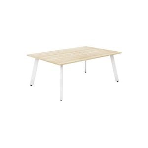 Olg Flare Table 4 Leg White Frame New Oak Ravine Top L1800mm X W750mm