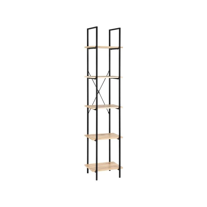 Hadley Bookshelf Display Shelf 40cmw 5 Tier Industrial Bookcase Storage Black