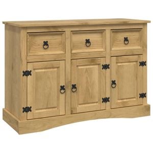 vidaXL Solid Mexican Pinewood Sideboard Corona Range 132x43x78cm Cabinet Unit