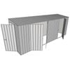 Build-A-Shed 1.2 x 5.2 x 2.0m Tunnel Shed Tunnel Hinged Door with 3 Hinged Side Doors - Zinc