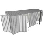Build-A-Shed 1.2 x 5.2 x 2.0m Tunnel Shed Tunnel Hinged Door with 3 Hinged Side Doors - Zinc