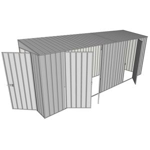 Build-A-Shed 1.2 x 5.2 x 2.0m Tunnel Shed Tunnel Hinged Door with 3 Hinged Side Doors - Zinc