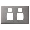 HPM Gun Metal Linea Double Powerpoint Cover Plate
