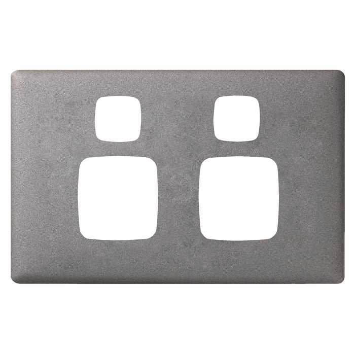 HPM Gun Metal Linea Double Powerpoint Cover Plate