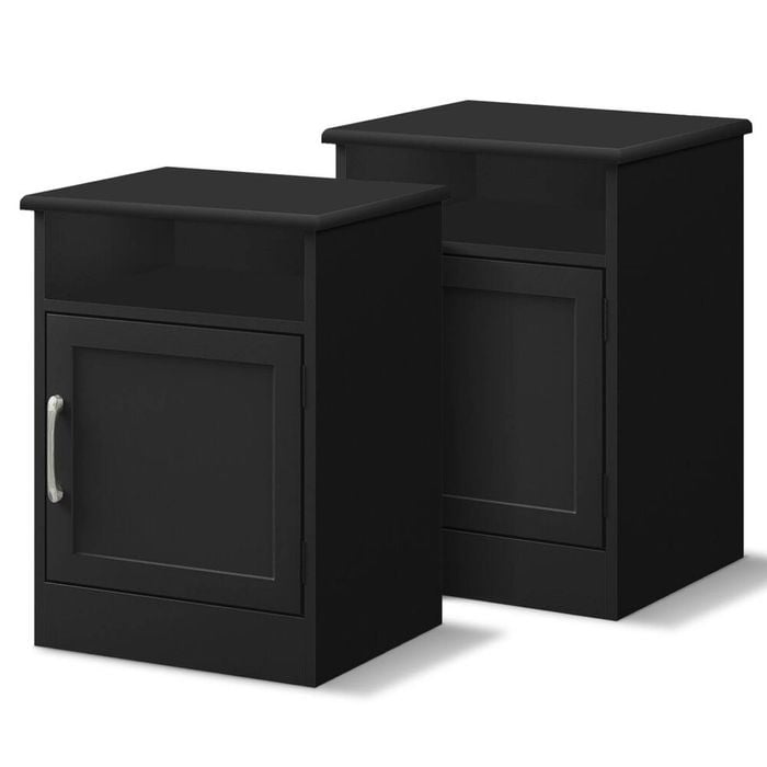 ALFORDSON Set of 2 Bedside Table Black