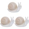 3PK LVD Sheldon Snail Ceramic Figurine Home/Lounge Decor Small