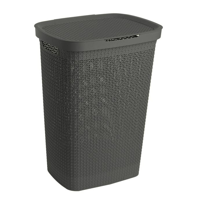 Ezy Storage 57L Charcoal Mode Laundry Hamper With Lid