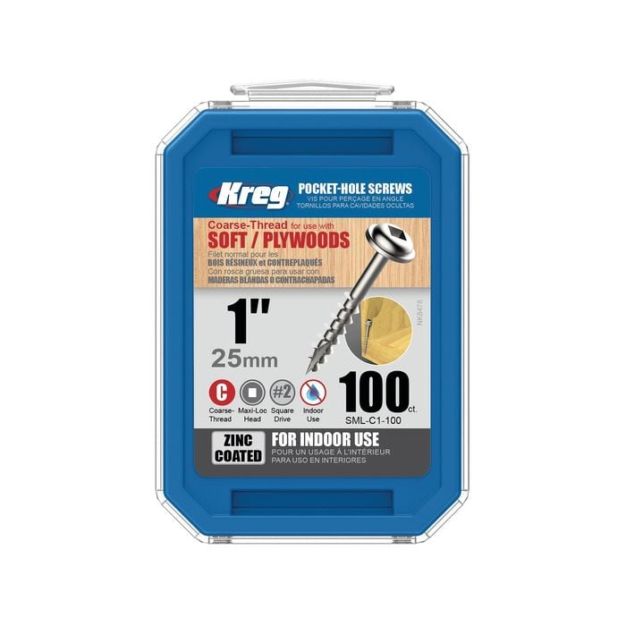 Kreg 1" 25mm Coarse Pocket Screws - 100 Pack