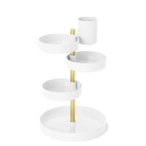 Umbra Pirouette Organizer White & Brass 23x23x3