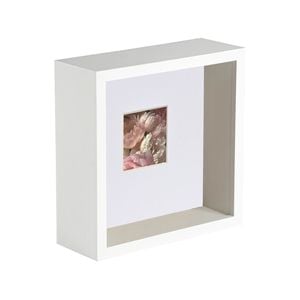 Nicola Spring 6 x 6 3D Shadow Deep Box Photo Frame - Craft Display Picture Frame with 2 x 2 Mount