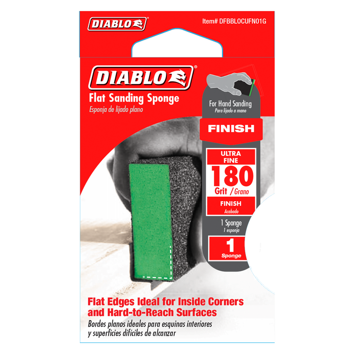Diablo 180 Grit Finishing Flat Edge Sanding Sponge - 1 Pack