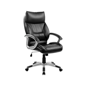 PU Leather Executive Office Chair – Ergonomic Swivel Computer Desk Chair in Black