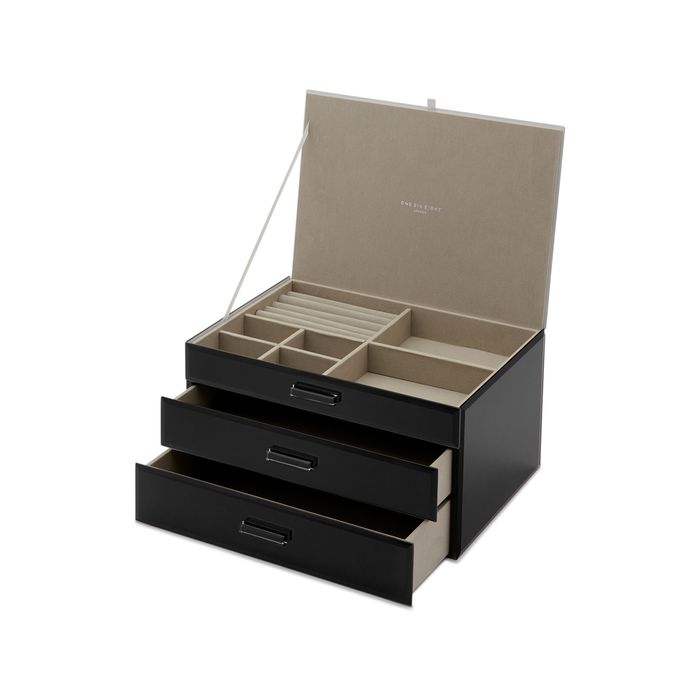 One Six Eight London GABRIELLA Black XL Jewellery Box