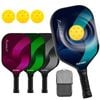 Advwin Carbon Fiber Pickleball Paddles Set with Lightweight Grip, Includes 4 Pickleballs & 4 Balls & Carry Bag