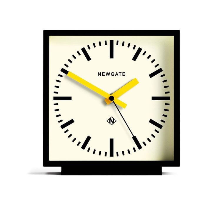 Newgate Amp Mantel Clock Black With Yellow Hands